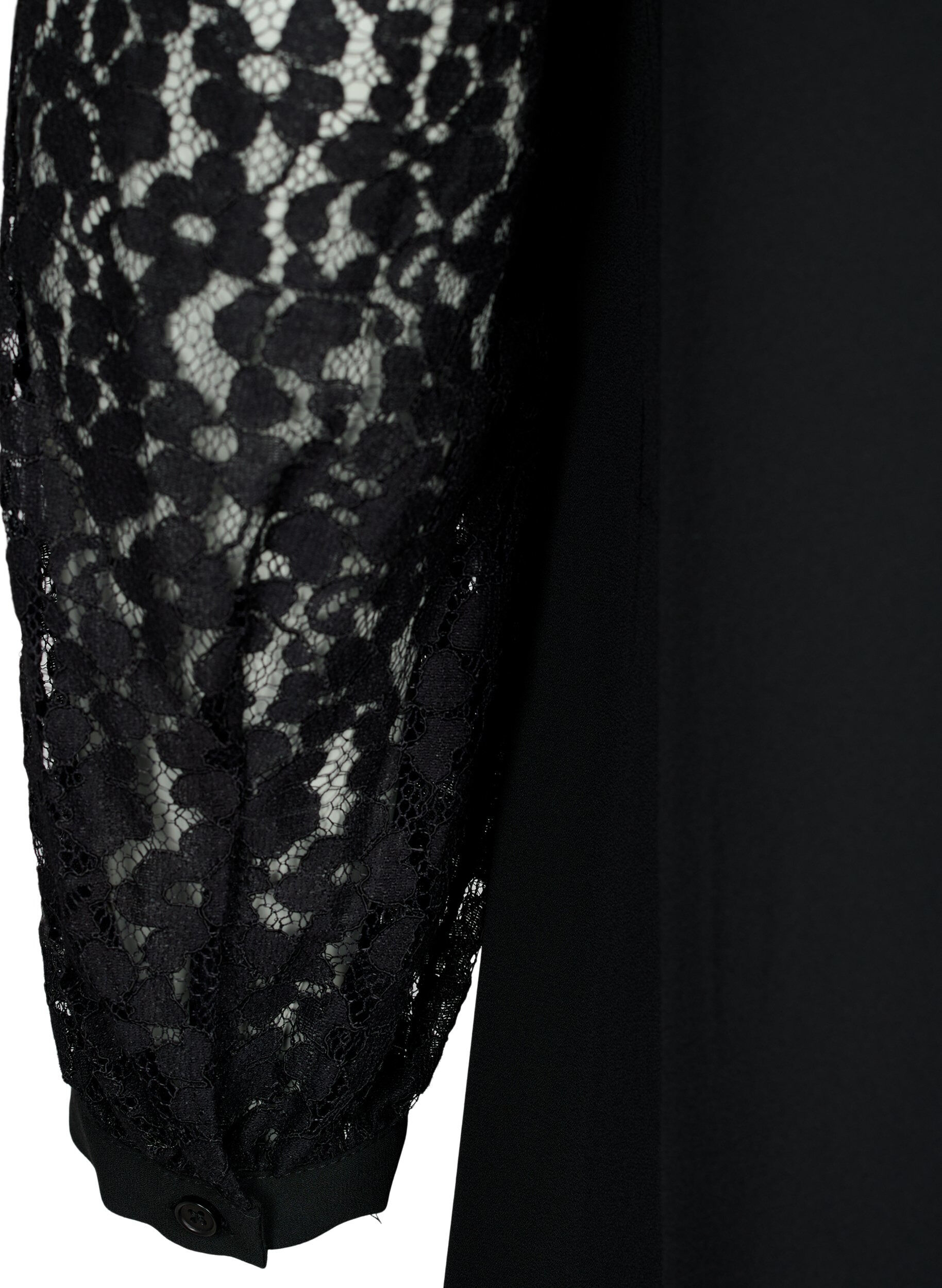 ZizziLang&auml;rmeliges Kleid mit Spitze, Black, Packshot image number 3