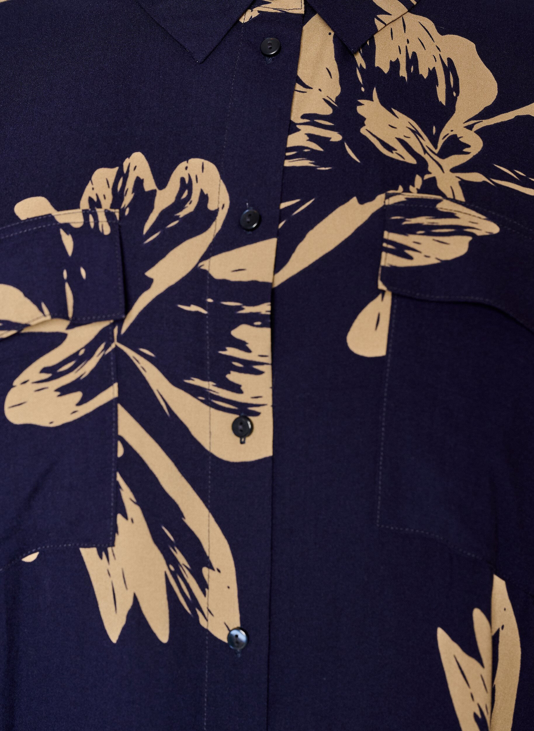 ZizziLanges Hemdkleid mit kurzen &Auml;rmeln, Blau, Packshot image number 2