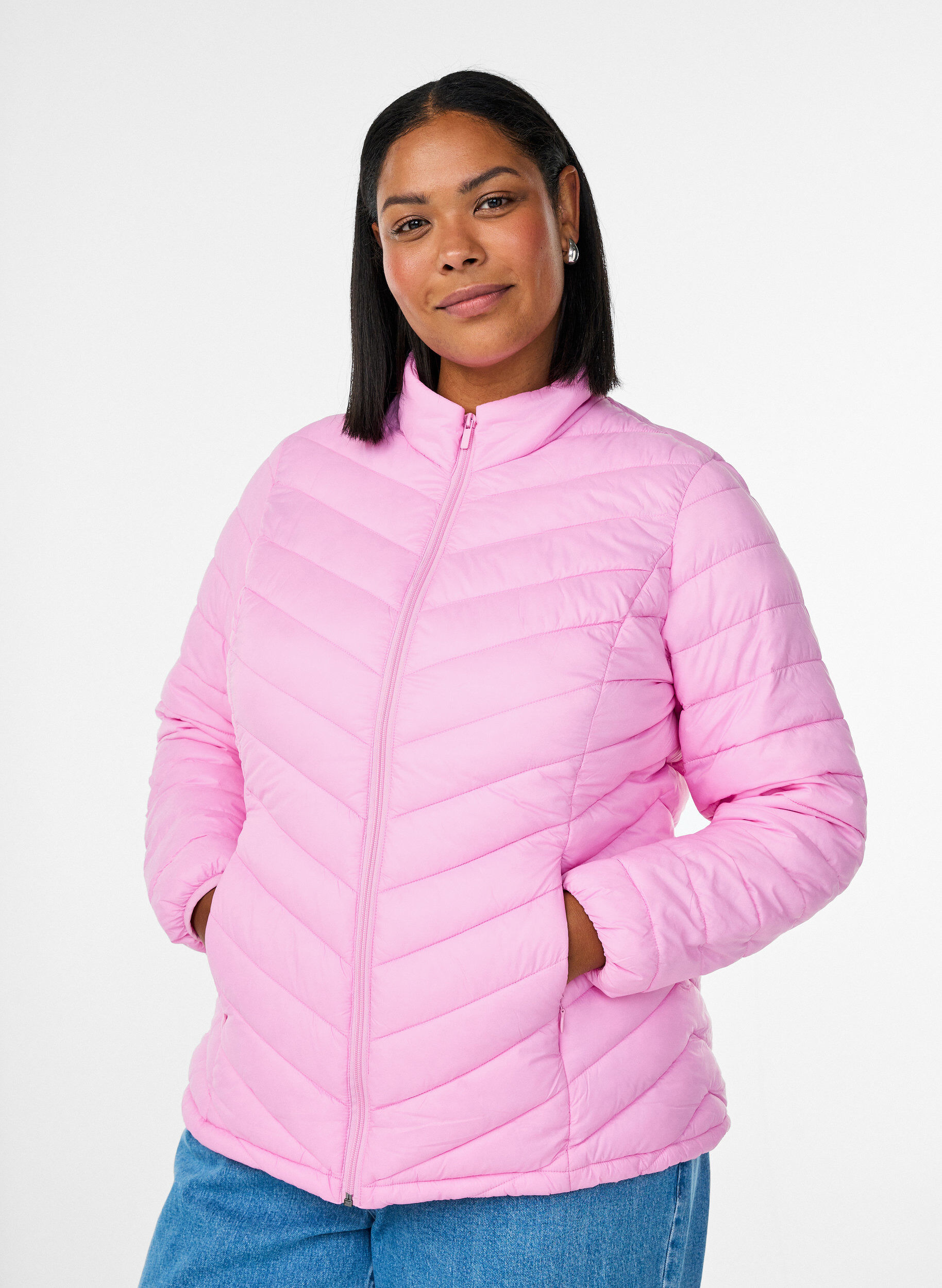 Leichte Jacke mit Taschen, Pink, Model