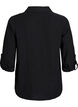 Bluse aus Leinen und Viskose mit 3/4-&Auml;rmeln, Schwarz, Packshot image number 1