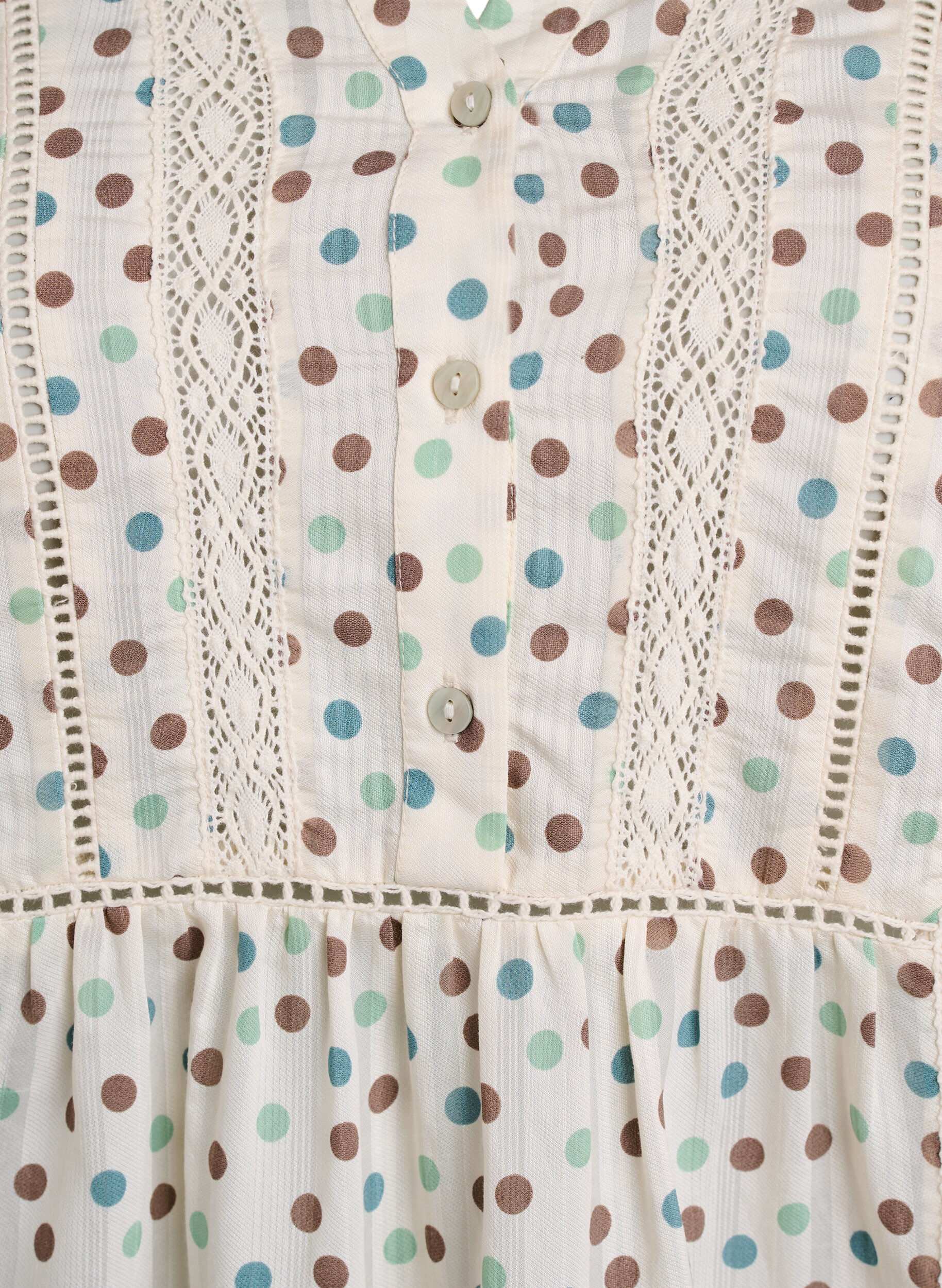 ZizziKurzes Viskosekleid mit Spitzenbesatz und A-Linien-Schnitt, Wei&szlig;, Packshot image number 2