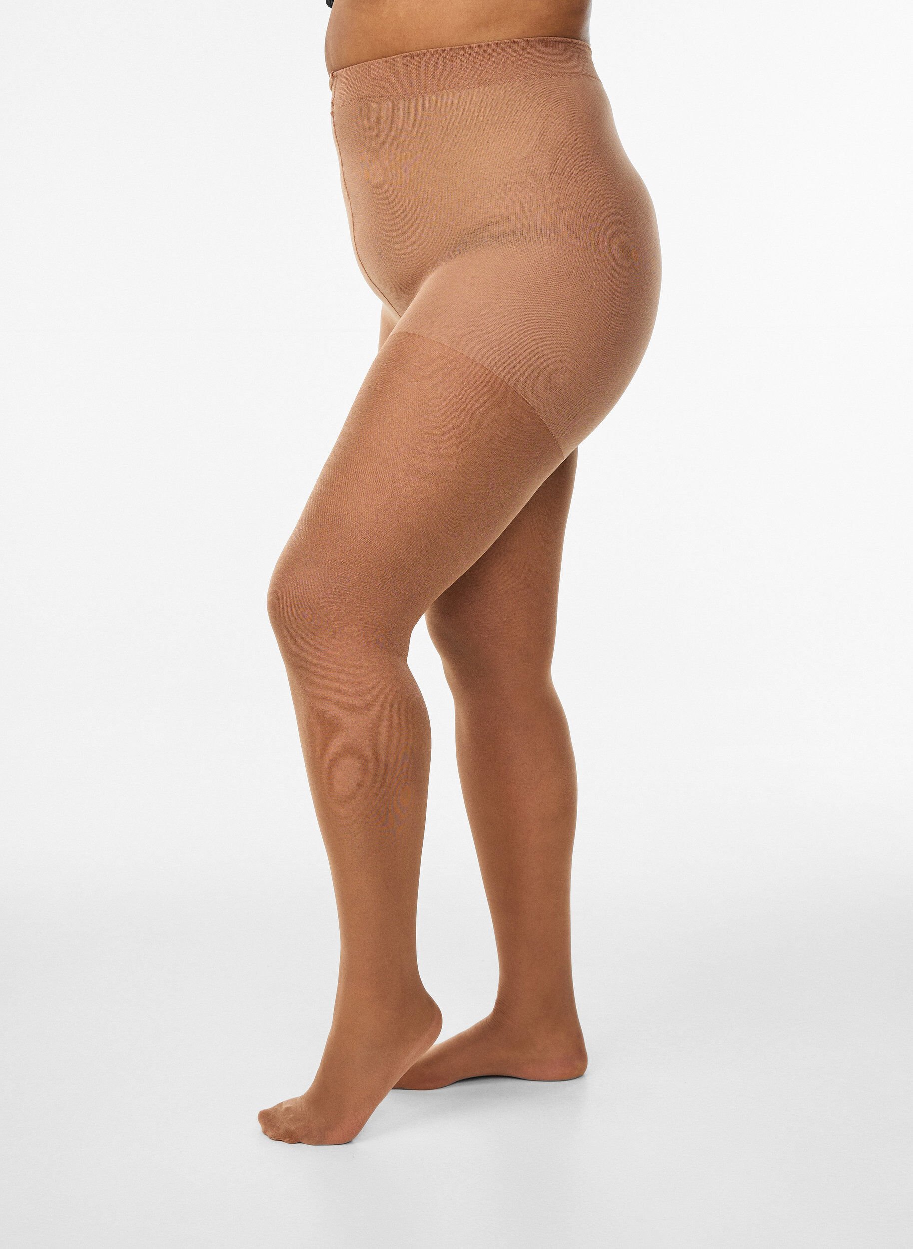 Gl&auml;nzende 30 Denier Strumpfhose in Suntan, Beige, Model