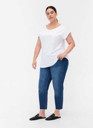 T-Shirt mit Brusttasche aus Bio-Baumwolle, Bright White, Model image number 2