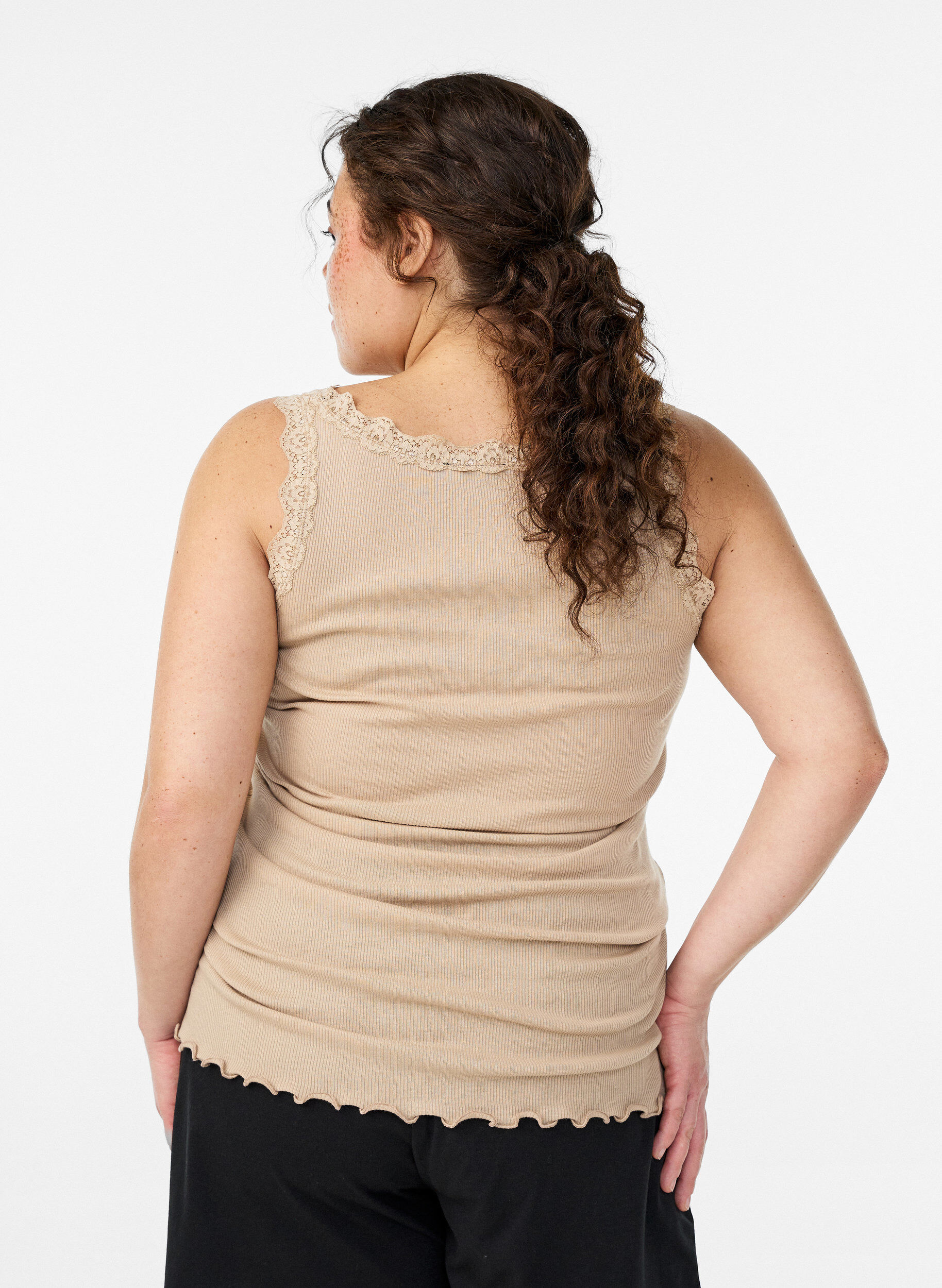 ZizziSpitzentop, Beige, Model image number 2