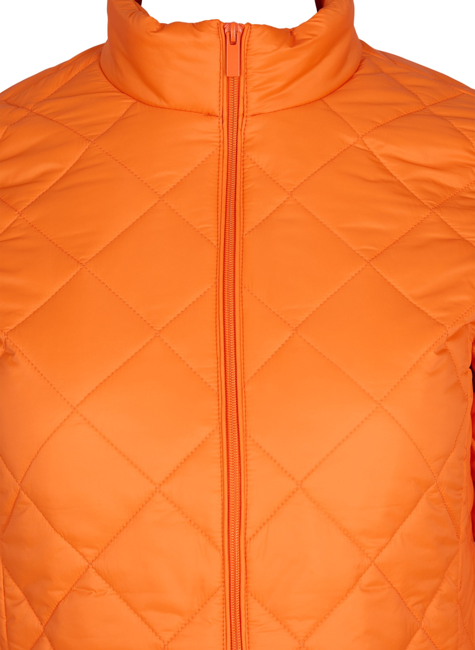 ZizziGesteppte Leichtgewichtsjacke mit Rei&szlig;verschluss und Taschen, Mandarin Orange, Packshot image number 2