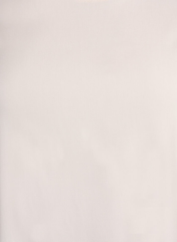 Kurz&auml;rmelige, gewebte Bluse mit Rundhals, Beige, Packshot image number 2