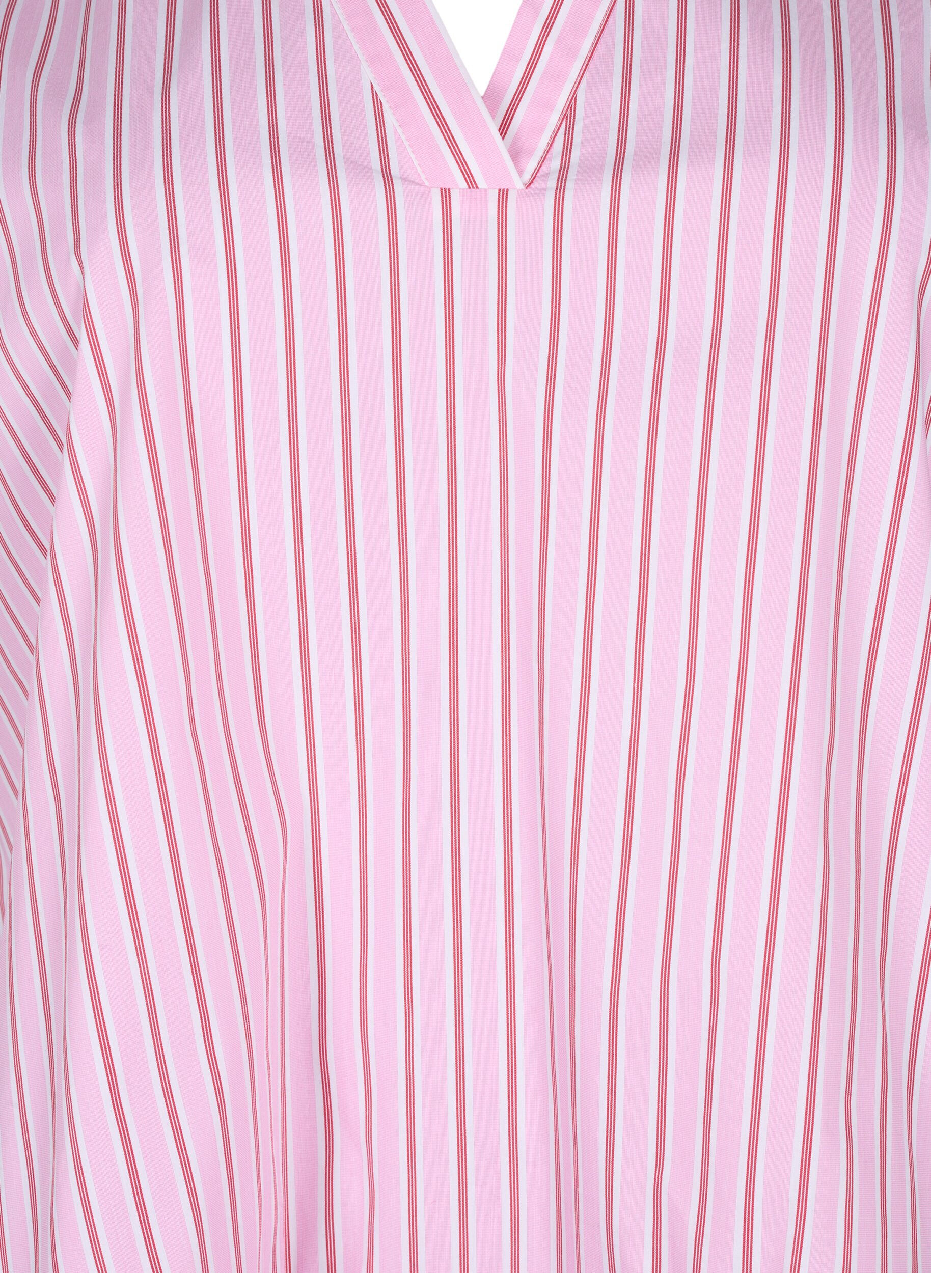 ZizziGestreifte Bluse mit Sch&ouml;&szlig;chen- und R&uuml;schendetails, Pink Red Stripe, Packshot image number 2
