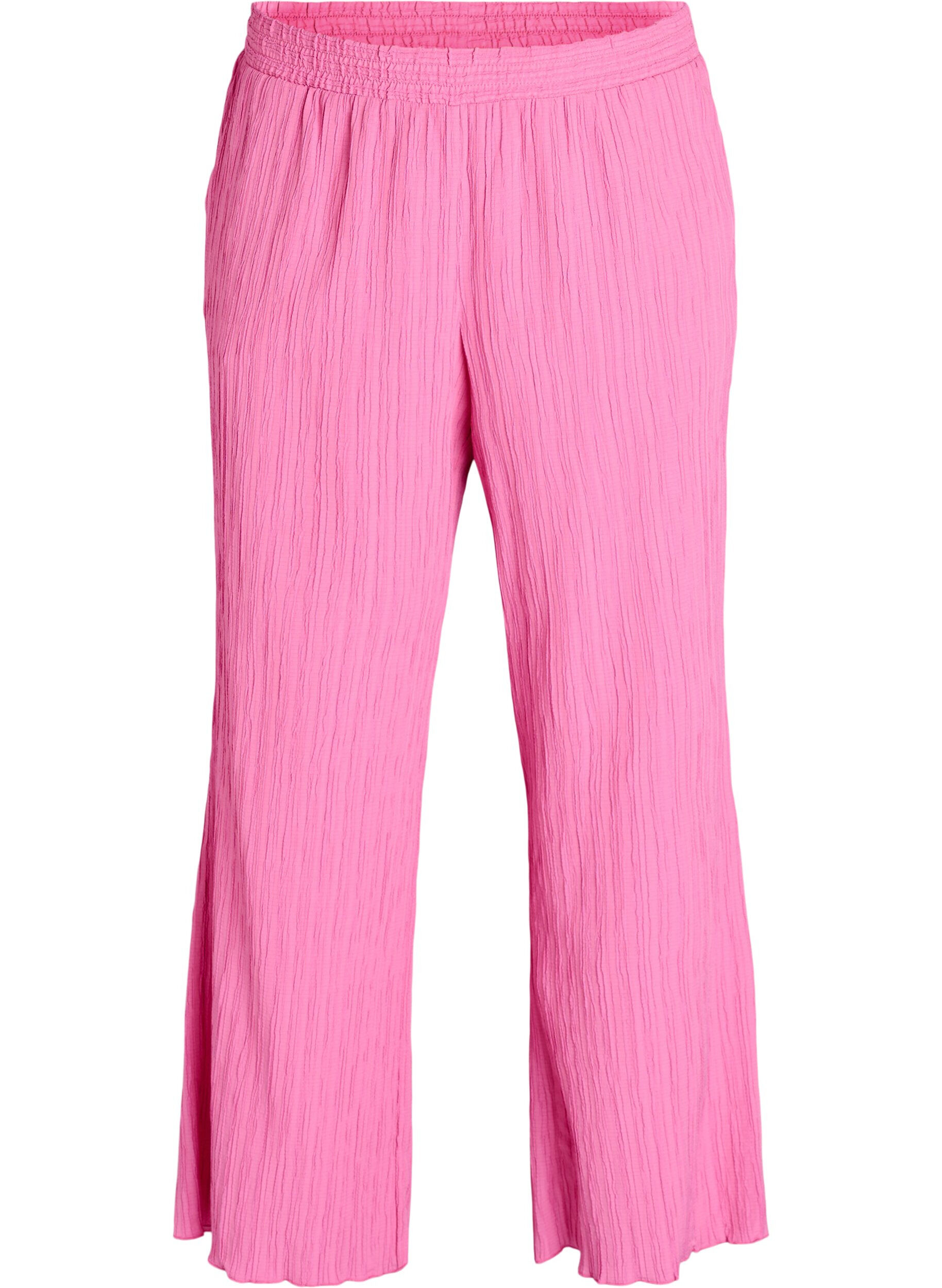 ZizziFLASH - Hoch taillierte Hose mit weitem Bein, Pink, Packshot image number 0