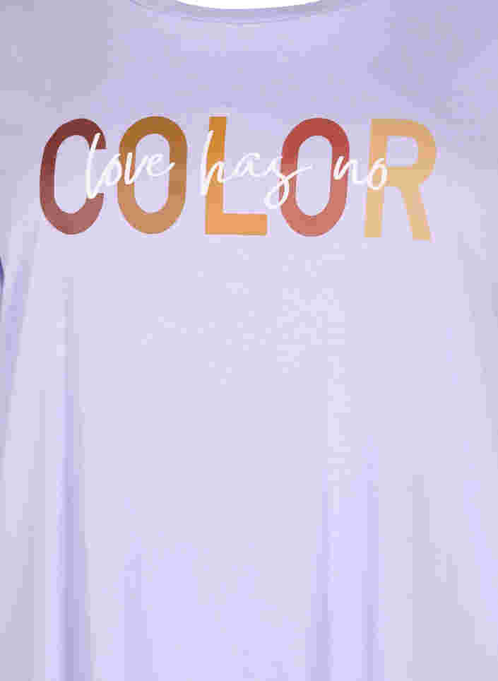 T-Shirt aus Baumwolle mit Print, Lavender COLOR, Packshot image number 2