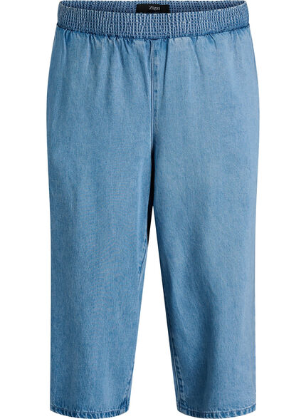 ZizziCulotte aus Lyocell mit weitem Bein in Jeans-Optik, Blau, Packshot image number 0