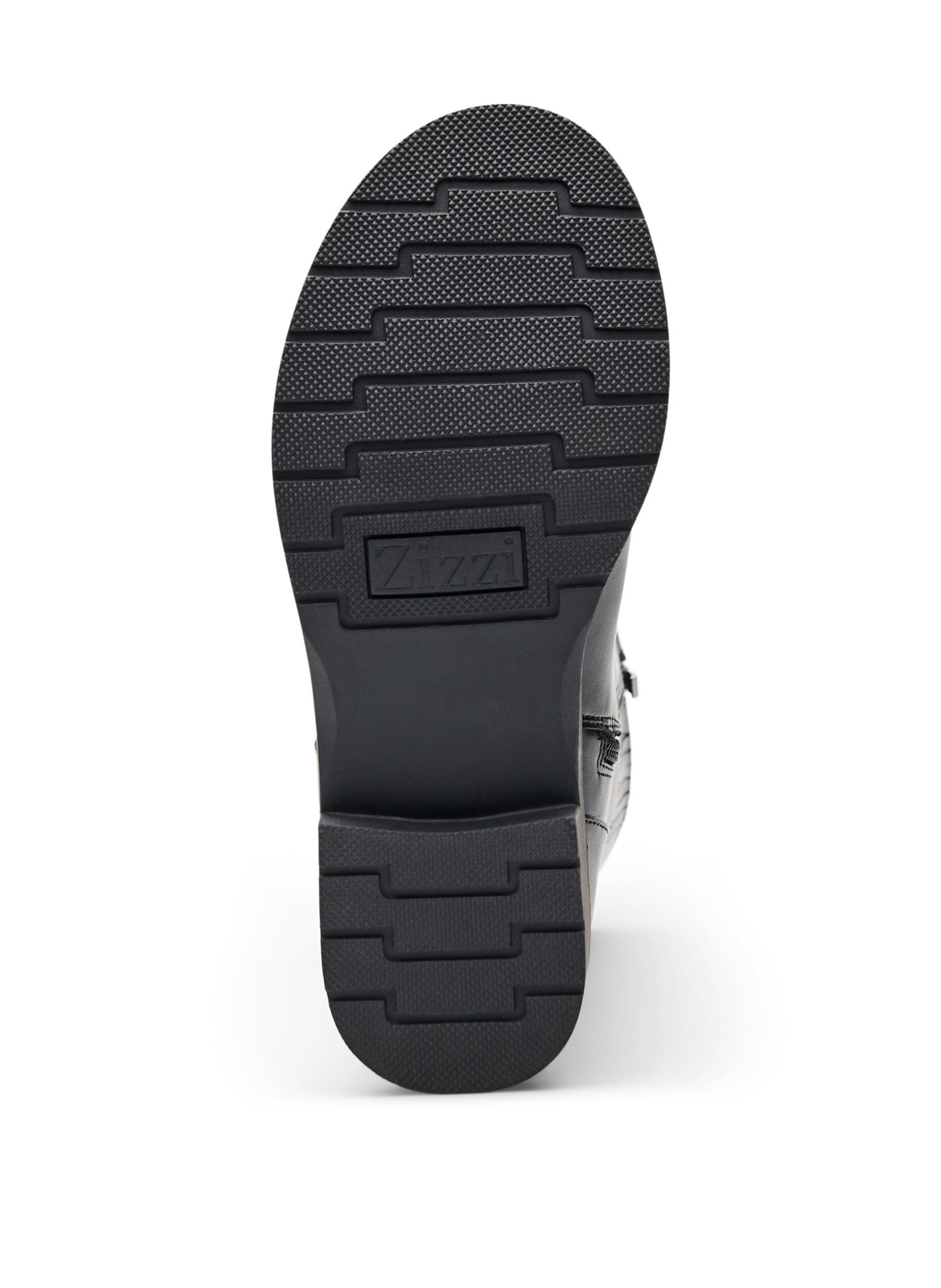 ZizziHoher Stiefel aus Leder mit Zierschnallen, Schwarz, Packshot image number 4