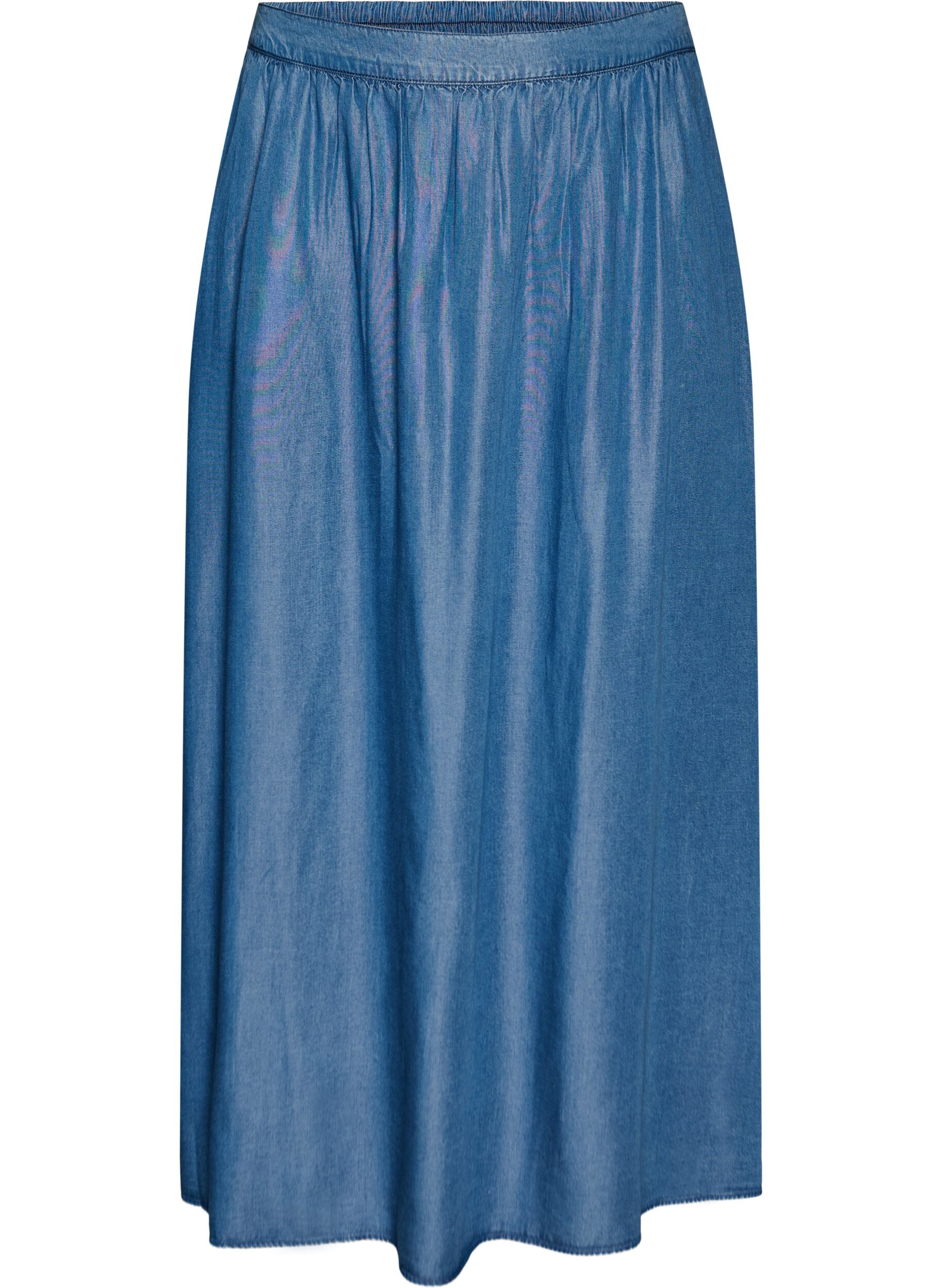 ZizziMaxirock aus TENCEL&trade; Lyocell mit Denim-Look, Blau, Packshot image number 0