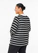 Strickjacke mit Bindebändchen, Black White stripe, Model image number 1