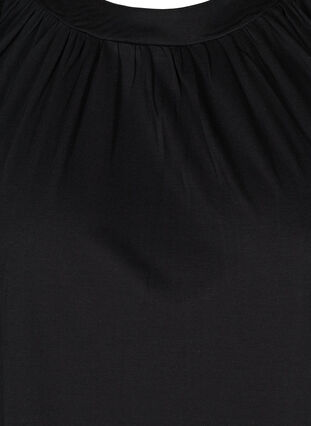 Einfarbige Bluse mit 2/4-Ärmeln, Black, Packshot image number 2
