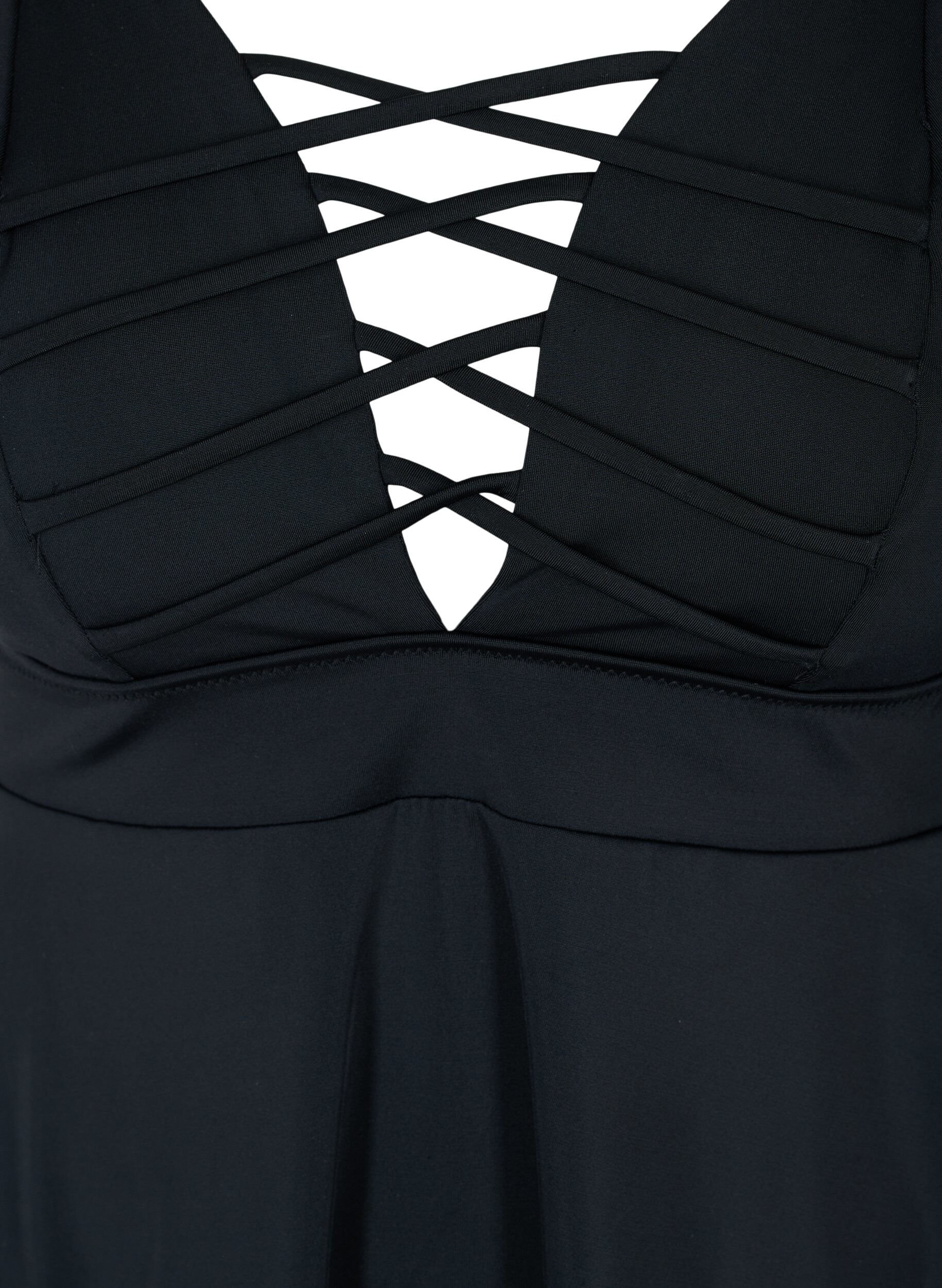 ZizziBadekleid mit Schnurdetails, Black, Packshot image number 2