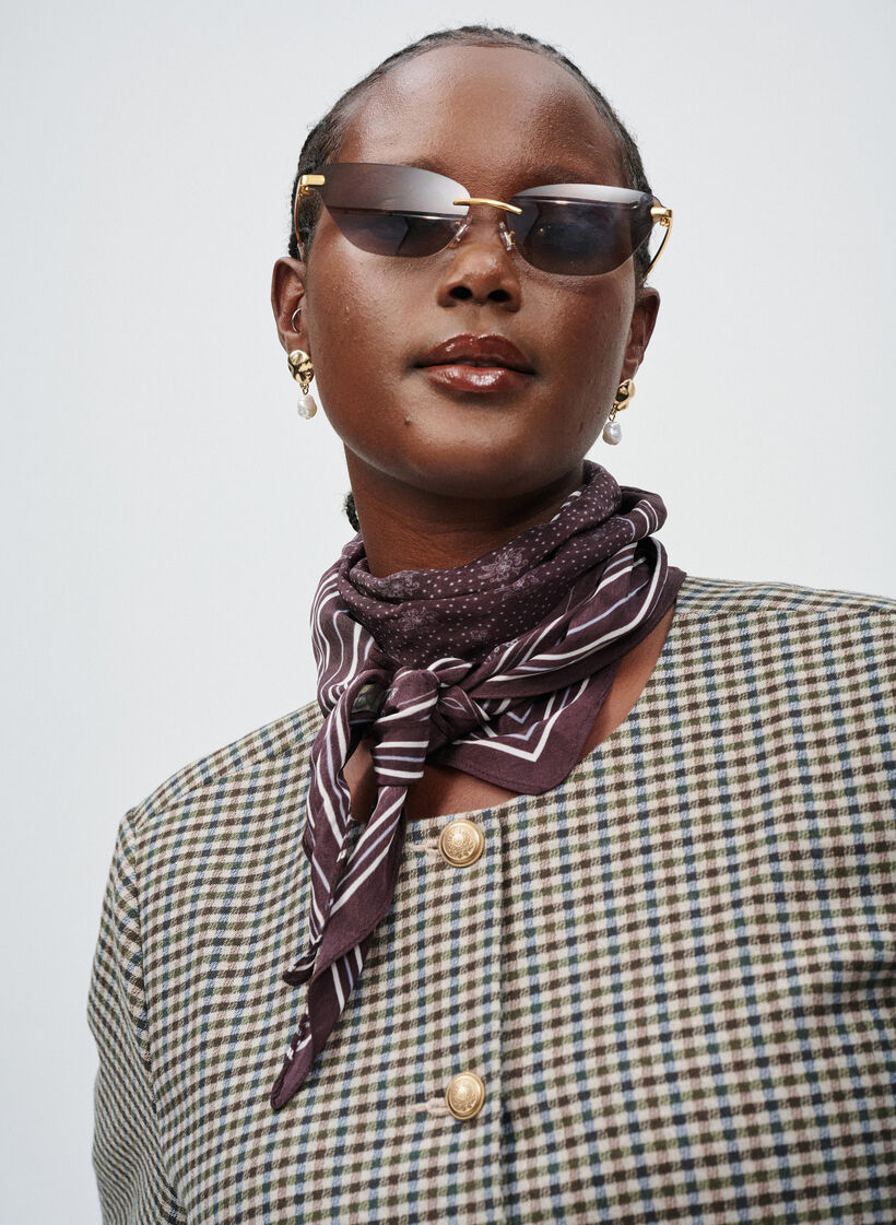 Kurze Jacke mit goldfarbenen Knöpfen, Braun, Image image number 0