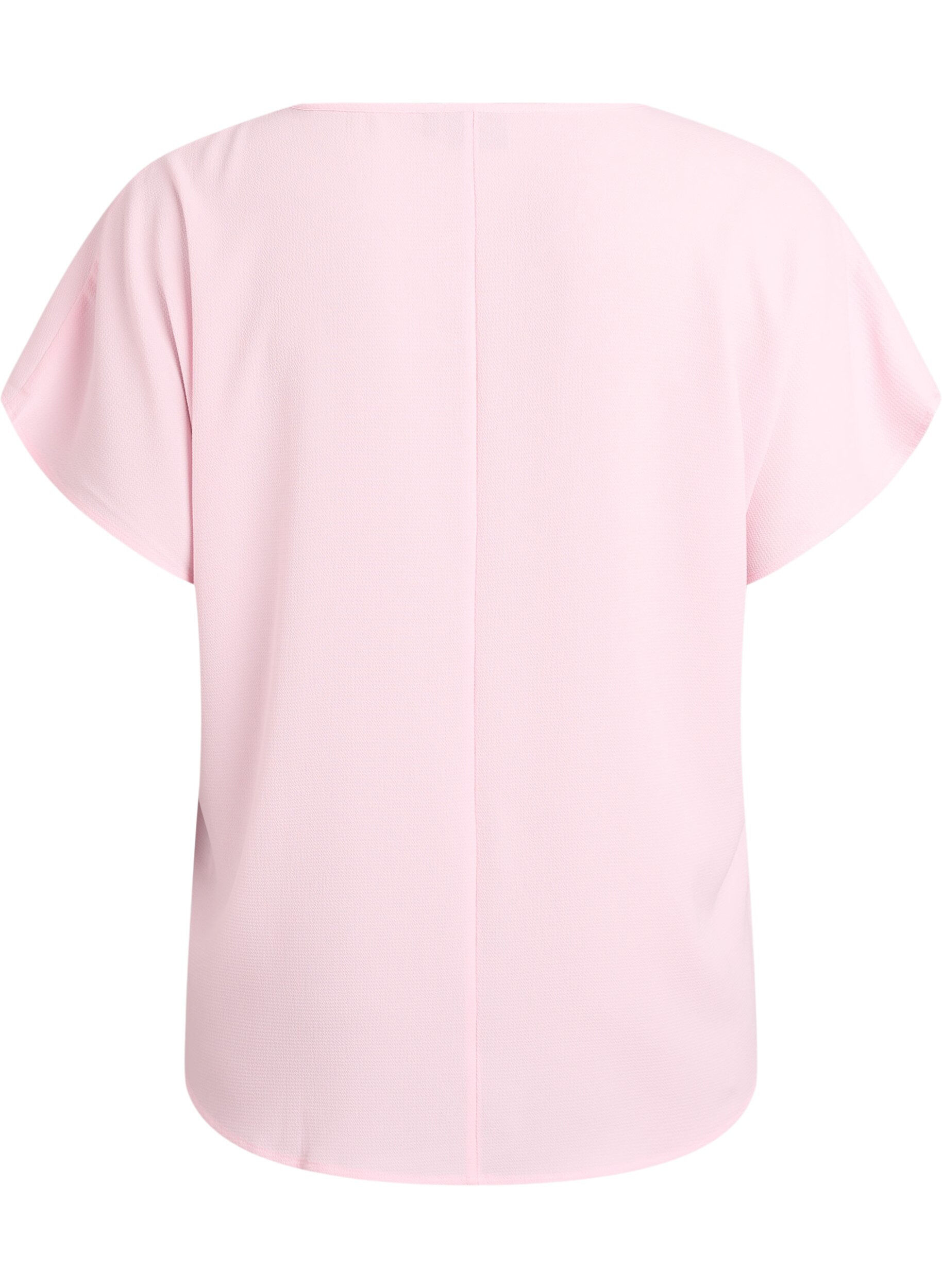 ZizziBluse mit kurzen &Auml;rmeln und Rundhalsausschnitt, Pink, Packshot image number 1