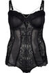 Body mit Mesh, Spitze und abnehmbarer Kette, Black, Packshot image number 0
