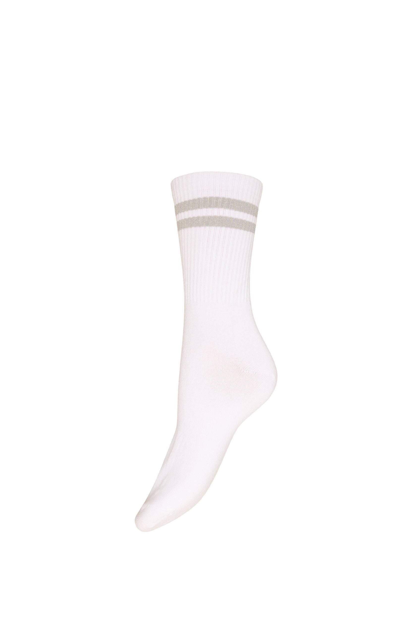 ZizziGestreifte Socken aus Baumwolle, Wei&szlig;, Packshot image number 0