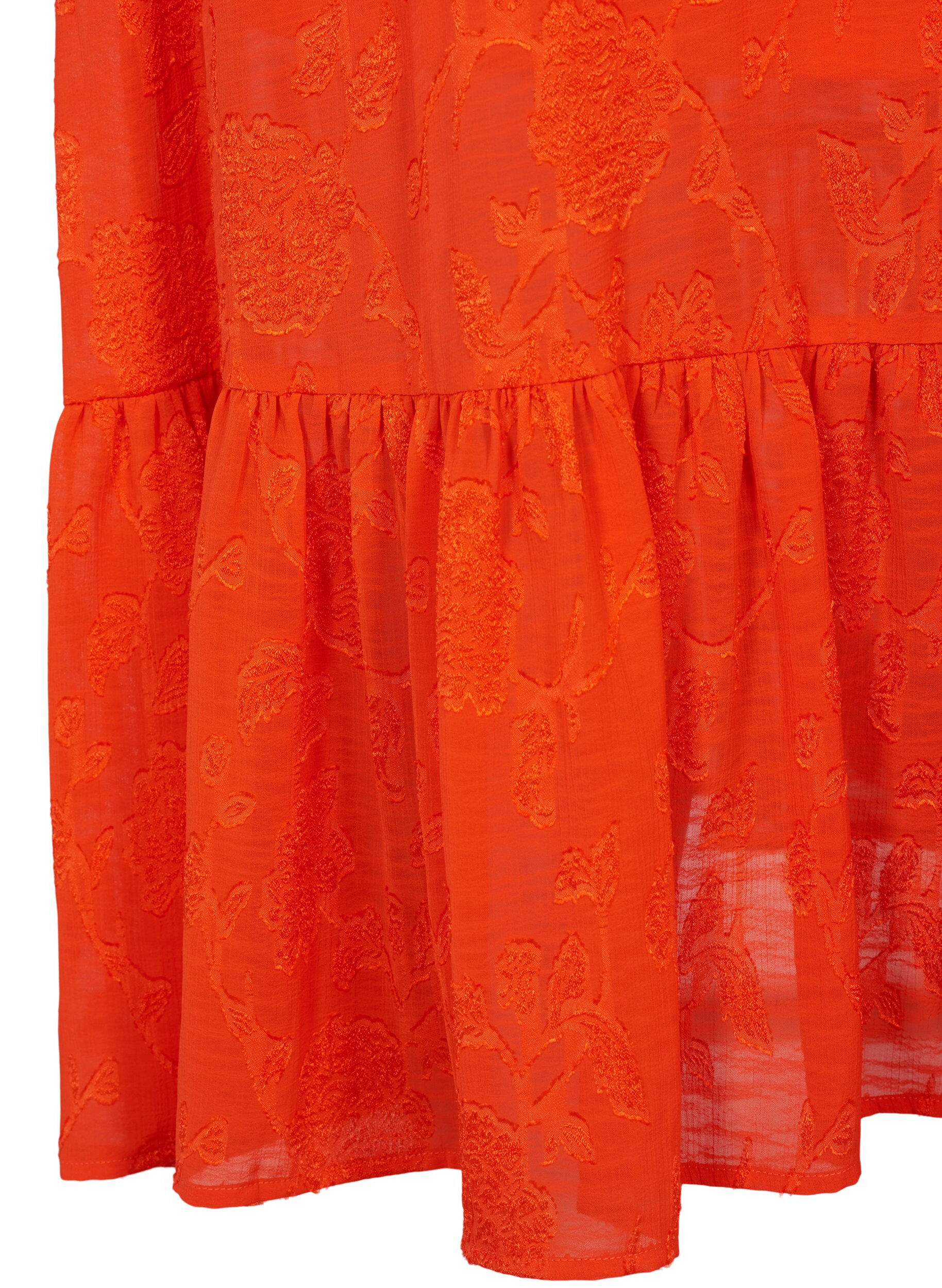 ZizziLang&auml;rmliges Midi-Kleid im Jacquard-Look, Orange.com, Packshot image number 3