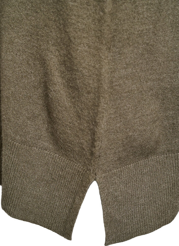 Strickkleid mit Raglanärmeln und Mittelnaht, Grün, Packshot image number 3