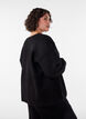 Lockere Strickjacke mit Taschen, Schwarz, Model image number 2