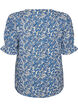 Baumwollbluse mit eckigem Ausschnitt, Blau, Packshot image number 1