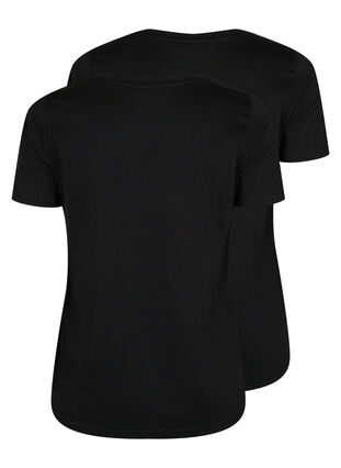 2er-Pack T-Shirts mit V-Ausschnitt, Black / Black, Packshot image number 1