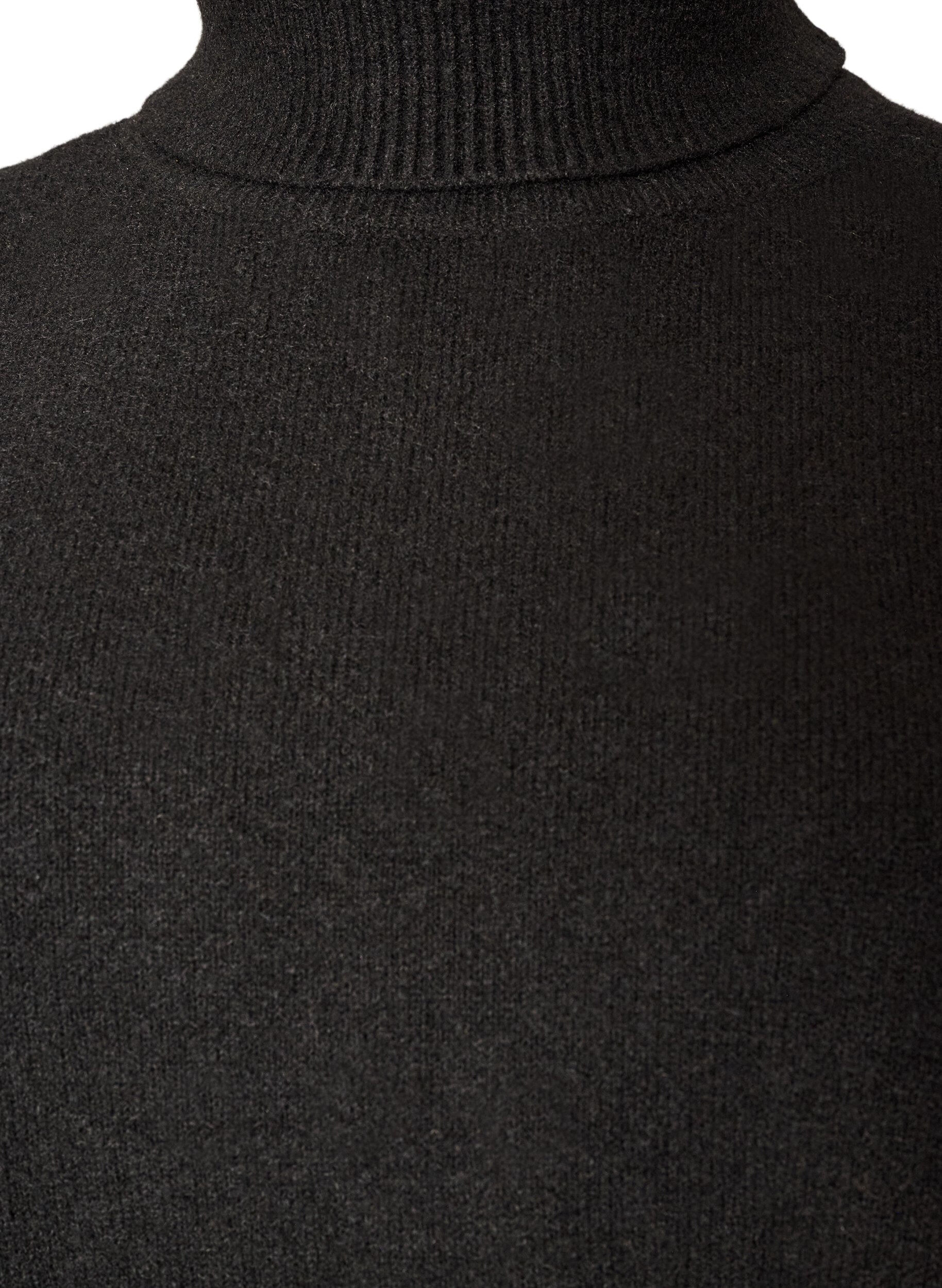 ZizziStrickweste mit Rollkragen, Schwarz, Packshot image number 2