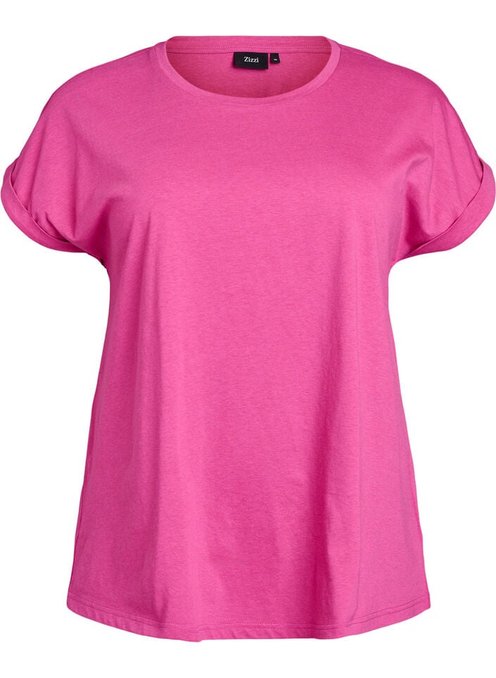 Kurz&auml;rmliges T-Shirt aus einer Baumwollmischung, Rot, Packshot image number 0