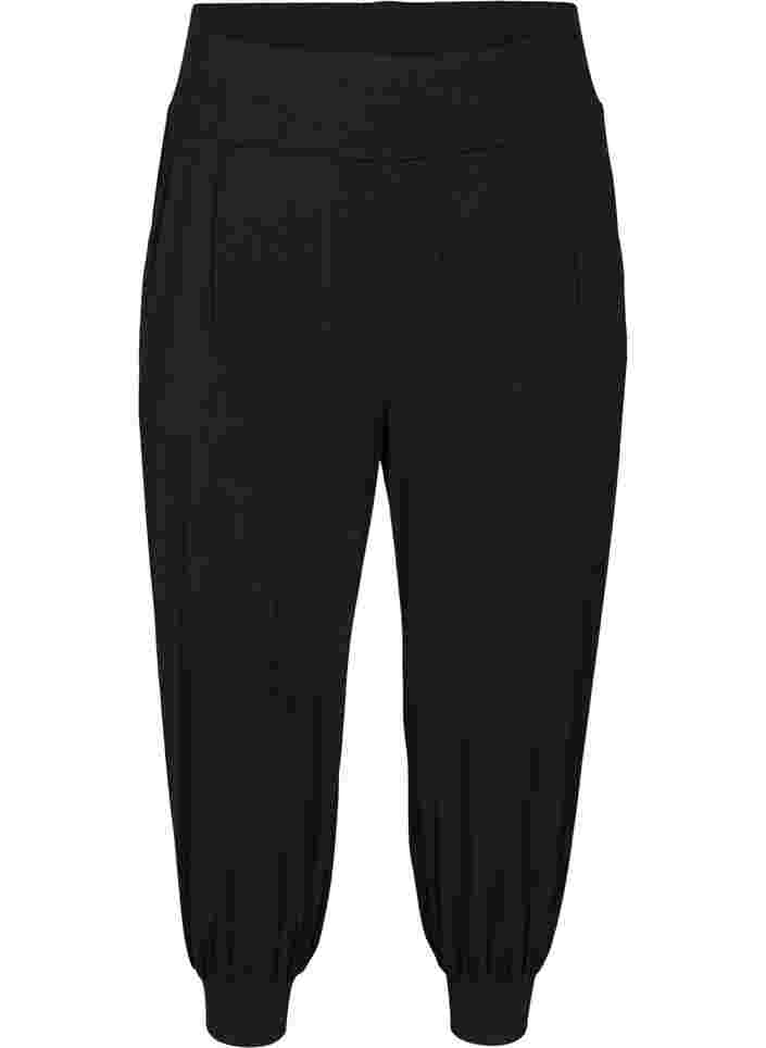 Lockere Sporthose aus Viskose mit Taschen, Black, Packshot image number 0