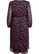 Kleid aus Chiffon mit Blumenmuster und langen &Auml;rmeln, Schwarz, Packshot image number 1