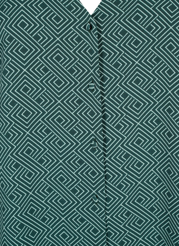  Hemdbluse mit V-Ausschnitt und Aufdruck, Scarab Graphic AOP, Packshot image number 2