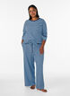 Gestreifte Schlafanzughose mit hoher Taille und weiten Beinen, Blau, Model image number 0