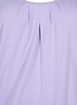 Top aus Baumwolle mit Rundhalsausschnitt und Spitzenrand, Lavender, Packshot image number 2
