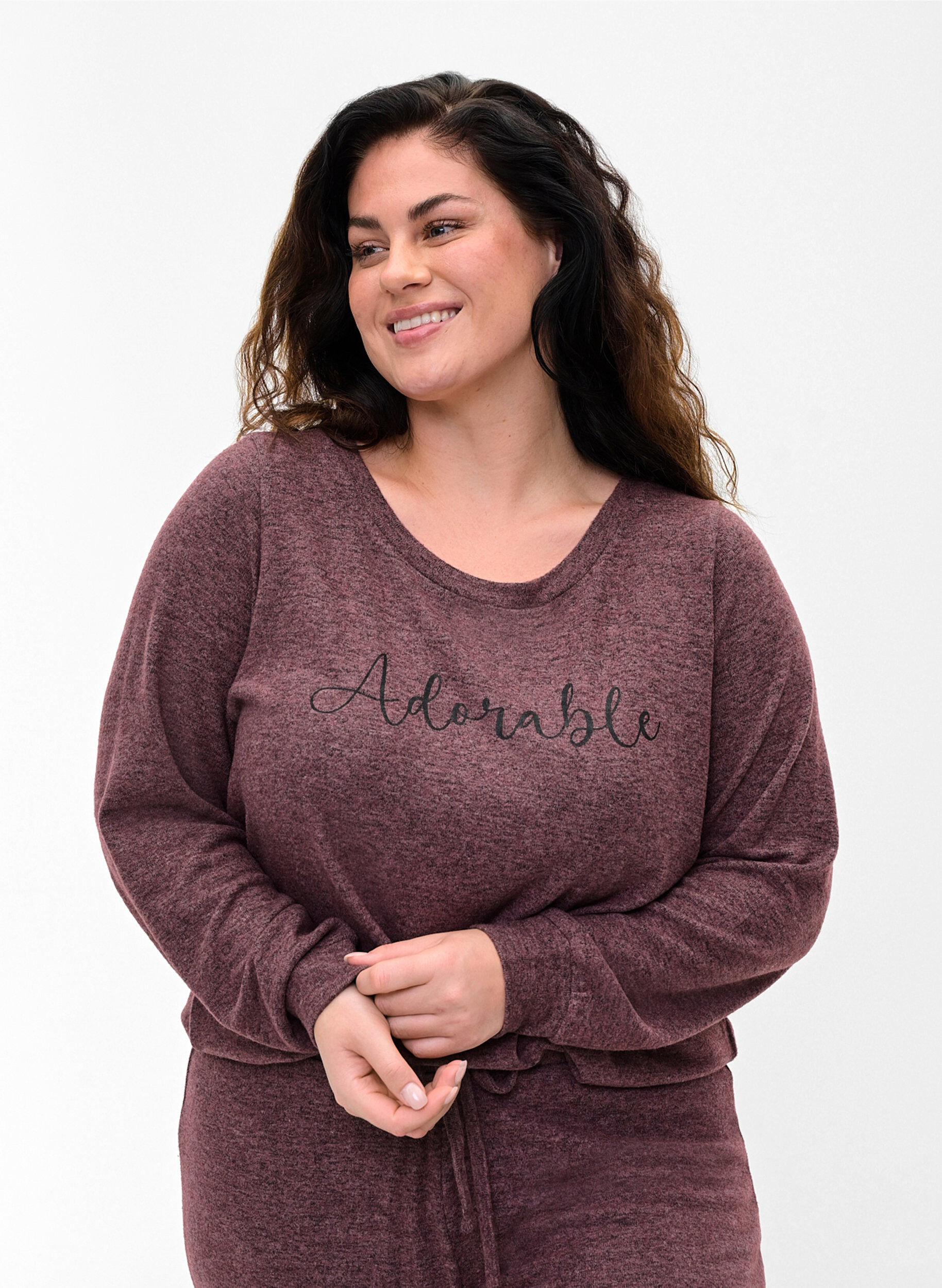 ZizziMelange-Bluse aus Viskosemischung, Port Royal Mel, Model image number 0