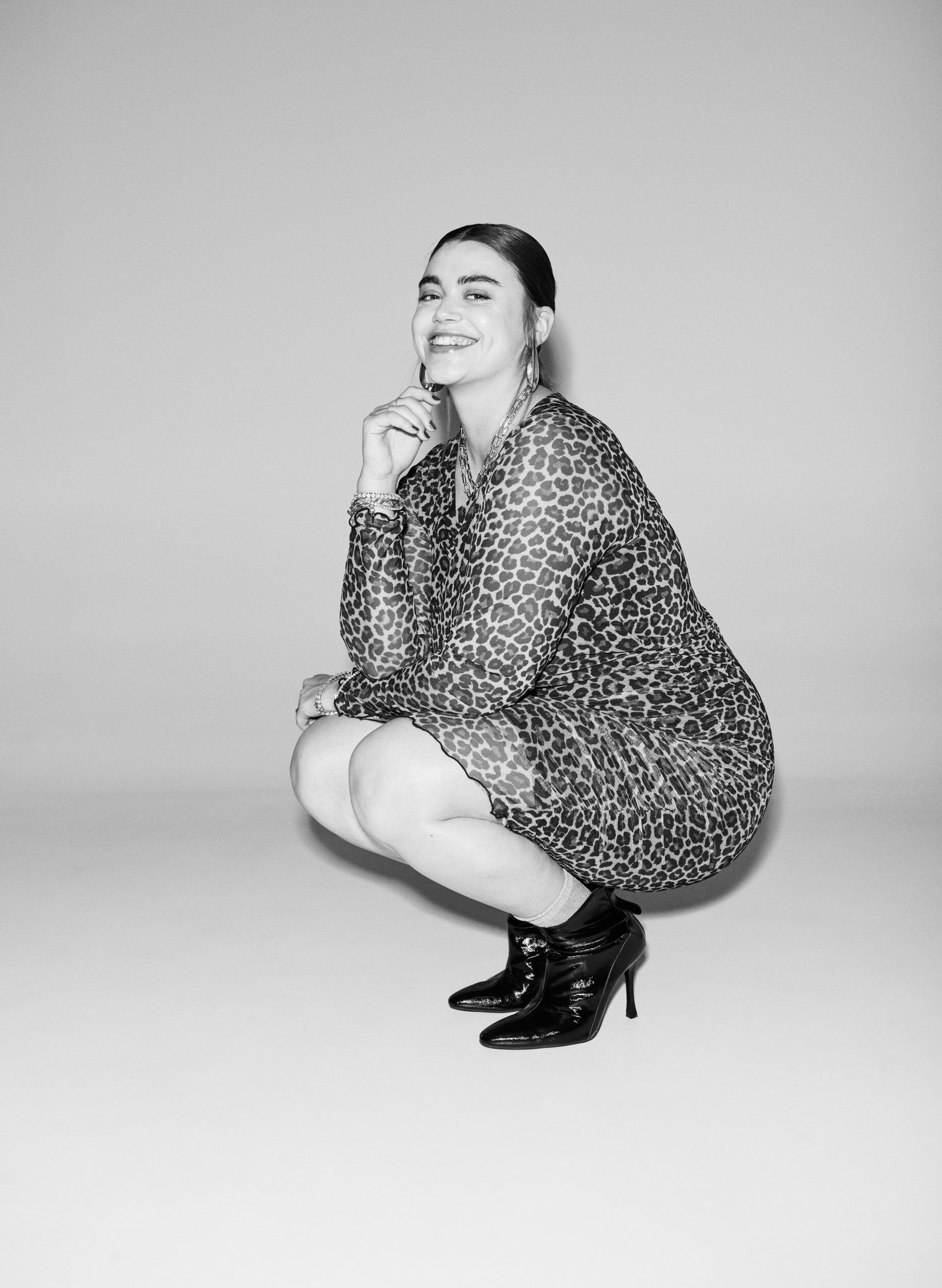 ZizziKurzes Kleid aus Mesh mit Leopardenmuster, Braun, Image image number 0