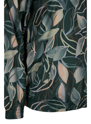 Bedruckte Trainingsjacke mit Kapuze und Reißverschluss, Leaf Print, Packshot image number 3