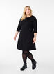 A-f&ouml;rmiges Kleid mit 3/4-&Auml;rmeln, Schwarz, Model image number 1