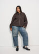 Kurze Jacke mit Hemdkragen und Rei&szlig;verschluss, Braun, Model image number 1
