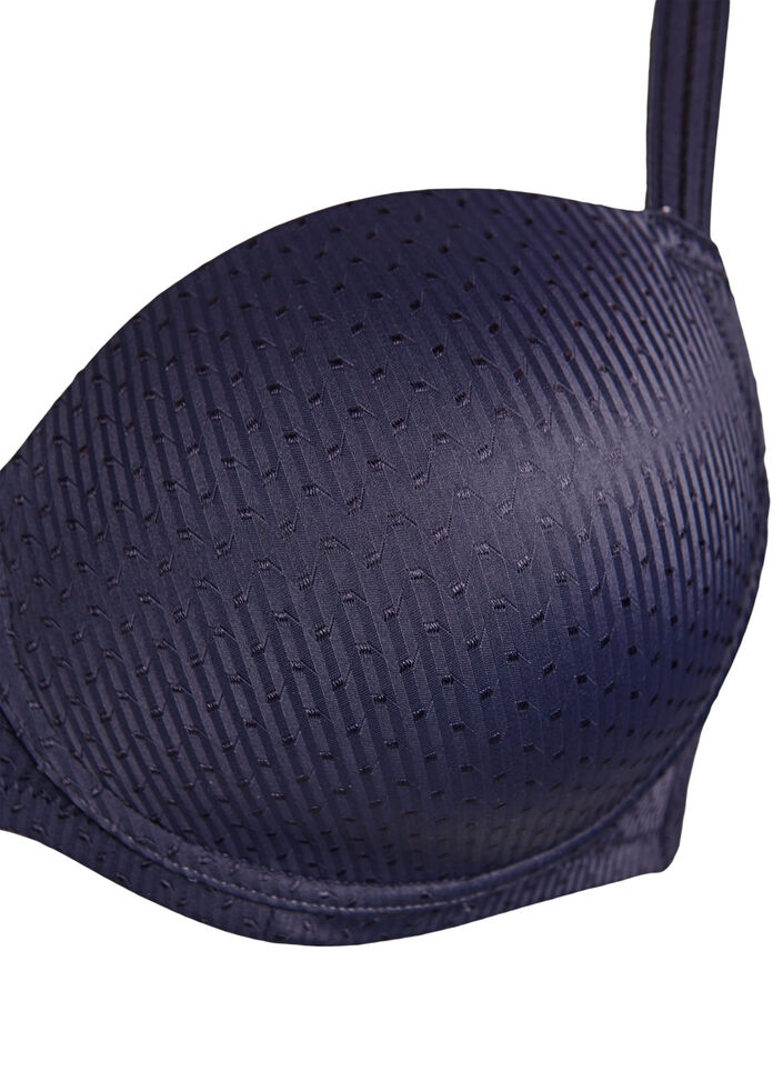 Vorgeformter Bügel-BH mit Muster, Blau, Packshot