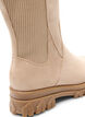 Extra-Weite – Grober Stiefel aus Wildlederimitat, Beige, Packshot image number 4