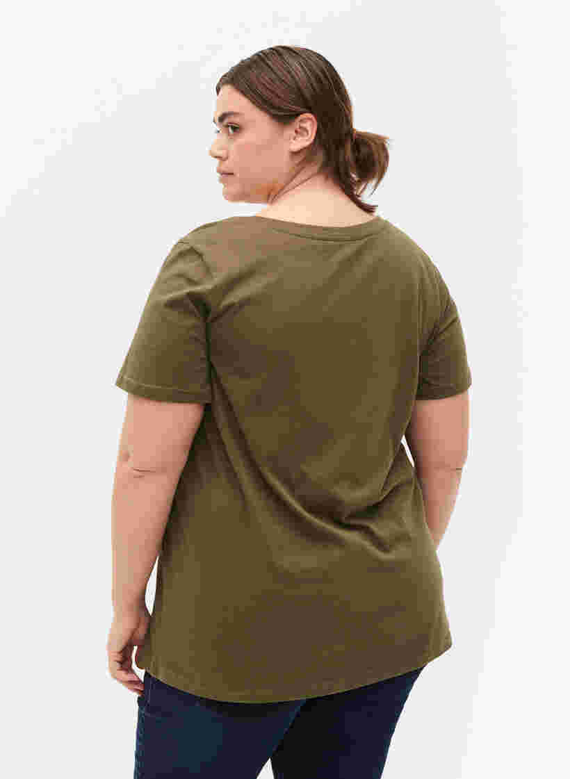 Baumwoll-T-Shirt mit Frontprint, Ivy Green MADE WITH, Model image number 1