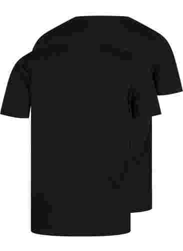 2er-Pack basic T-Shirts aus Baumwolle, Black/Black, Packshot image number 1