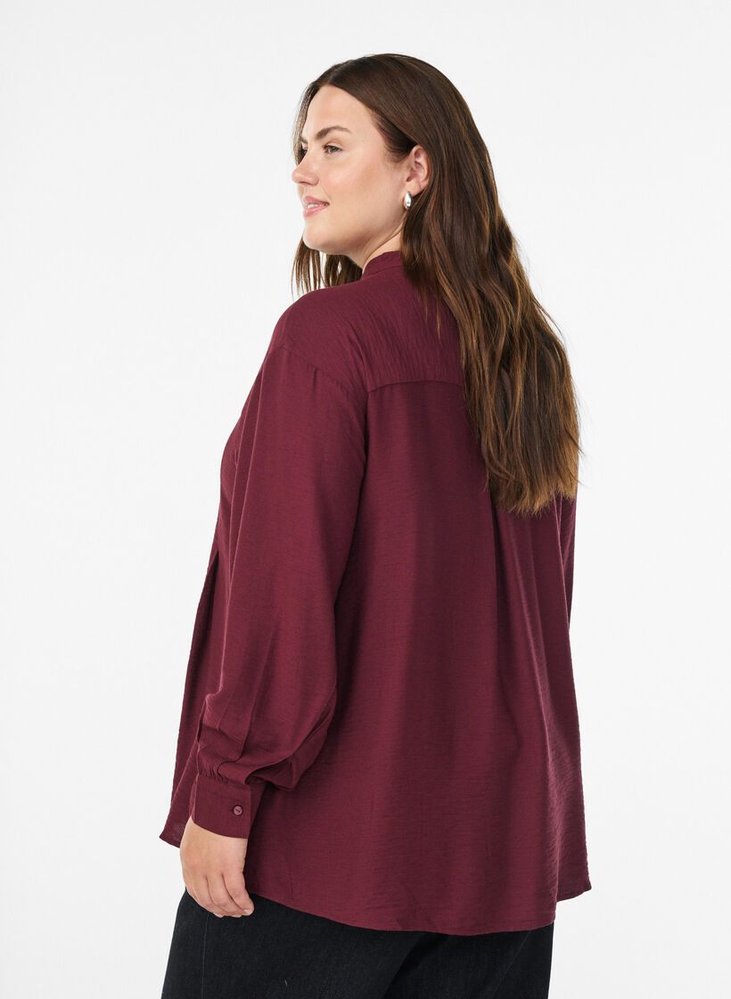 Bluse aus Viskose mit A-Linie, Rot, Model image number 2