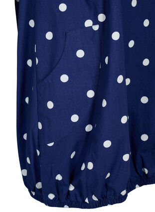 Kurzärmliges Baumwollkleid mit Blumenaufdruck, Medieval Blue DOT, Packshot image number 3
