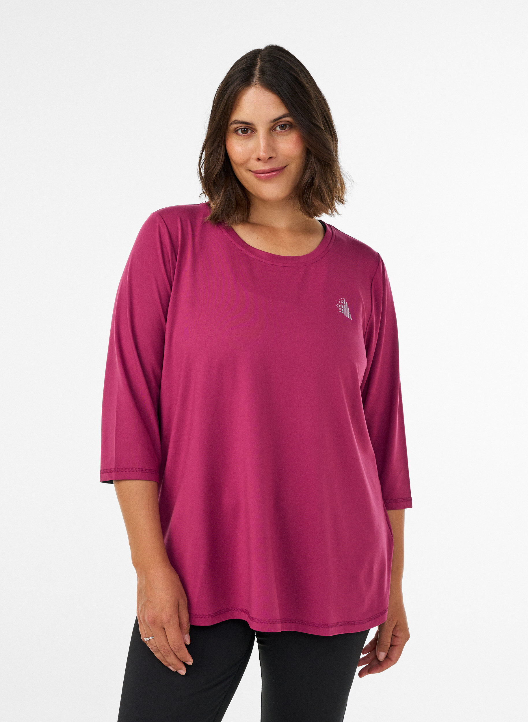 Trainingsshirt mit 3/4-&Auml;rmeln, Pink, Model