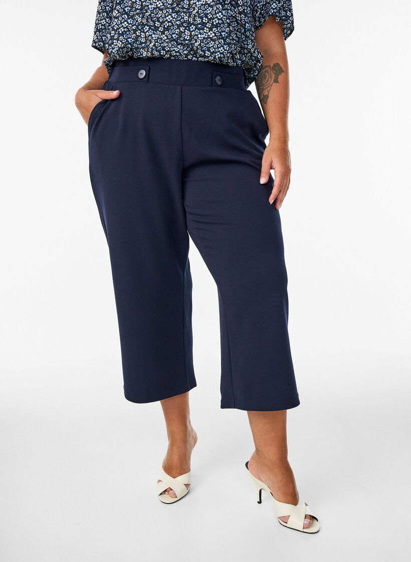7/8 Hose mit lockerer Passform, Blau, Model image number 2