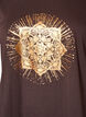 T-Shirt mit dekorativem Frontprint, Braun, Packshot image number 2