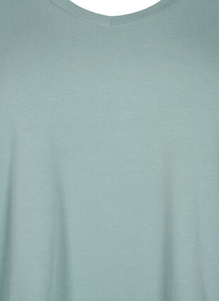 Einfarbiges basic T-Shirt aus Baumwolle, Chinois Green, Packshot image number 2